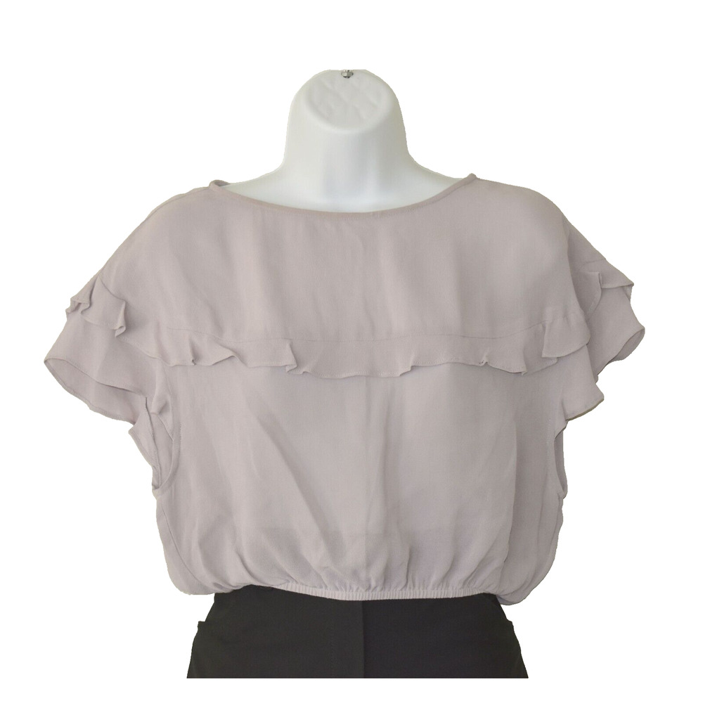 A4 NEW REFORMATION Lilac Viscose Elasticized Waist Crop Top Size S